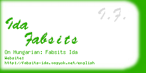 ida fabsits business card